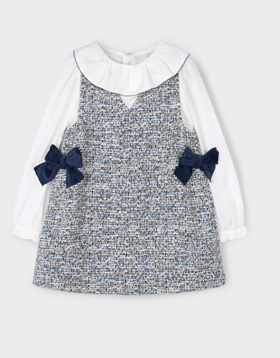 Mayoral Faux Pinafore Dress & Top Style 4990 - Cream